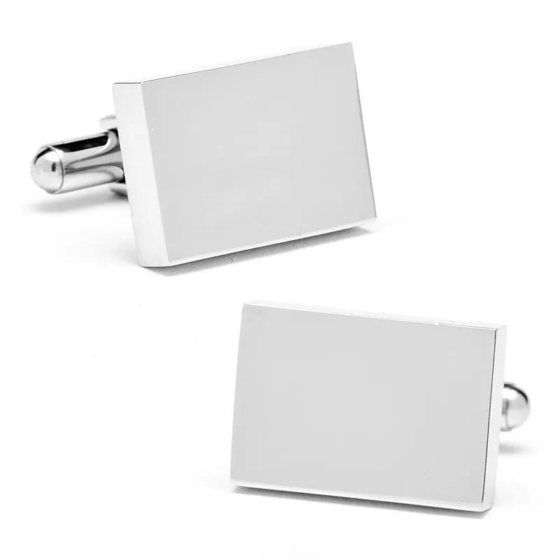 Mens Cuff Links, Inc. Stainless Steel Rectangle Infinity Engravable Cuff Links Product Image