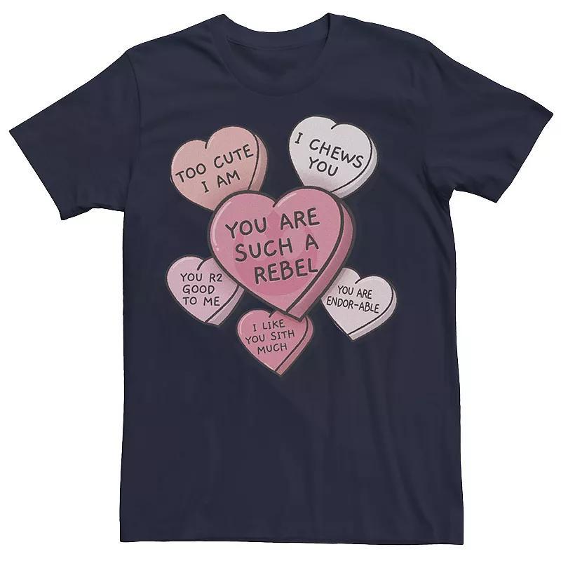 Big & Tall Star Wars Valentines Candy Heart Quotes Tee, Men's, Size: LT, Grey Heather Product Image