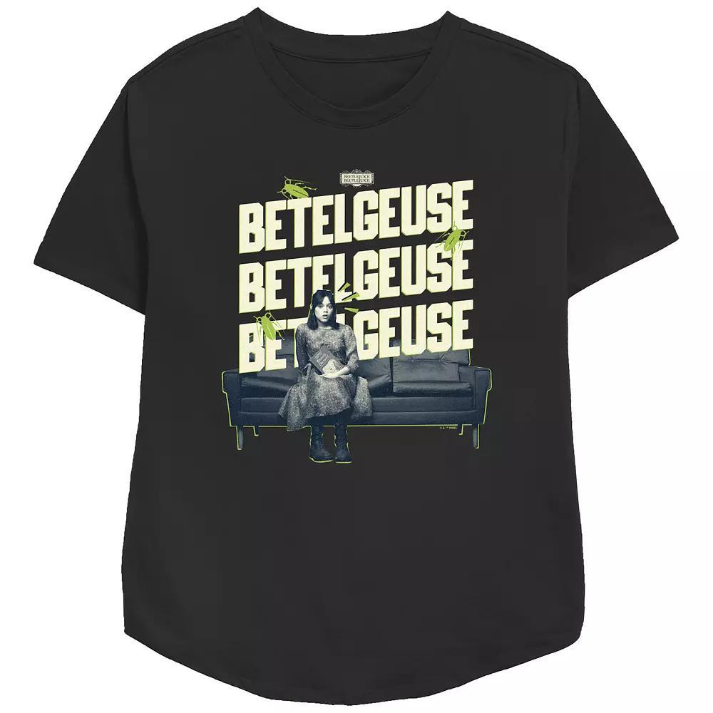 Women's Beetlejuice 2 Astrid On A Couch Relaxed Fit Graphic Tee,  Product Image