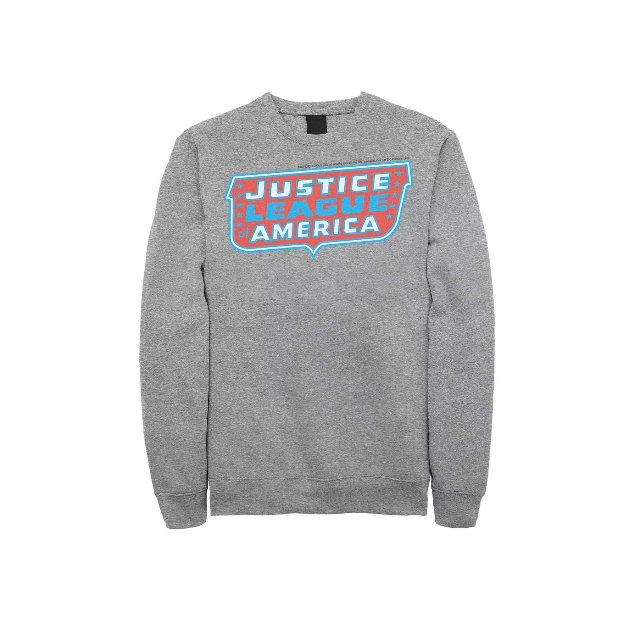 Men's DC Comics Justice League Of America Text Poster Logo Sweatshirt,  Product Image