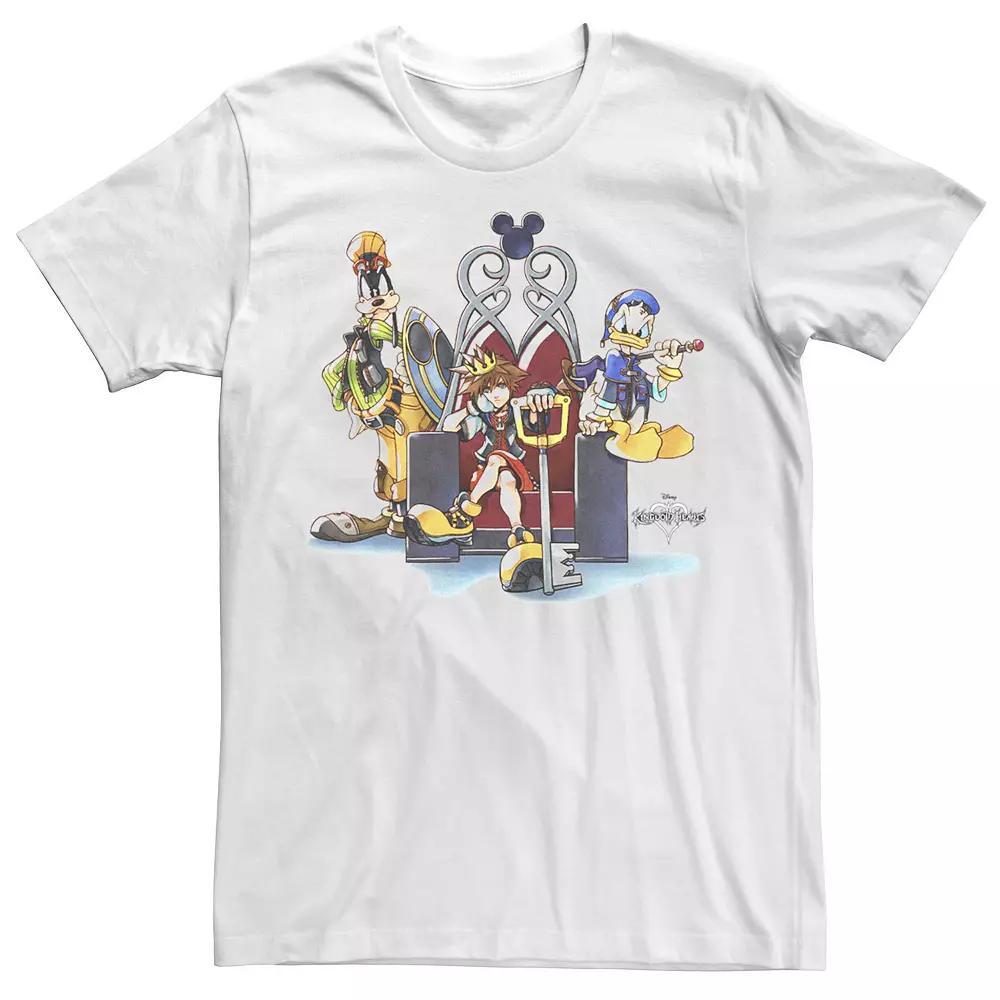 Men's Kingdom Hearts In Chair Group Shot Tee, Size: Large, White Product Image