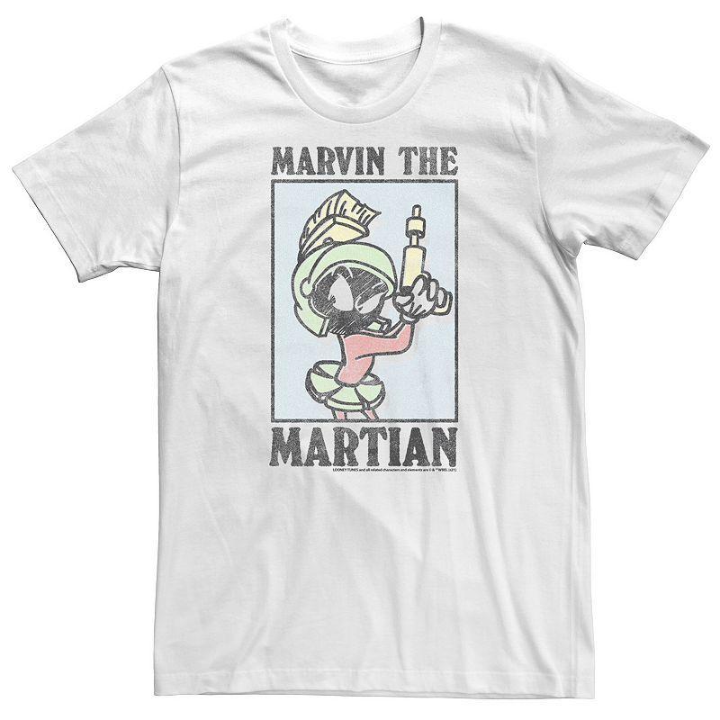 Big & Tall Looney Tunes Marvin The Martian Poster Tee, Men's, Size: XL Tall, White Product Image