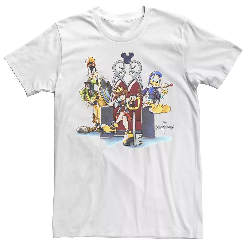 Men's Kingdom Hearts In Chair Group Shot Tee, Size: Large, White Product Image