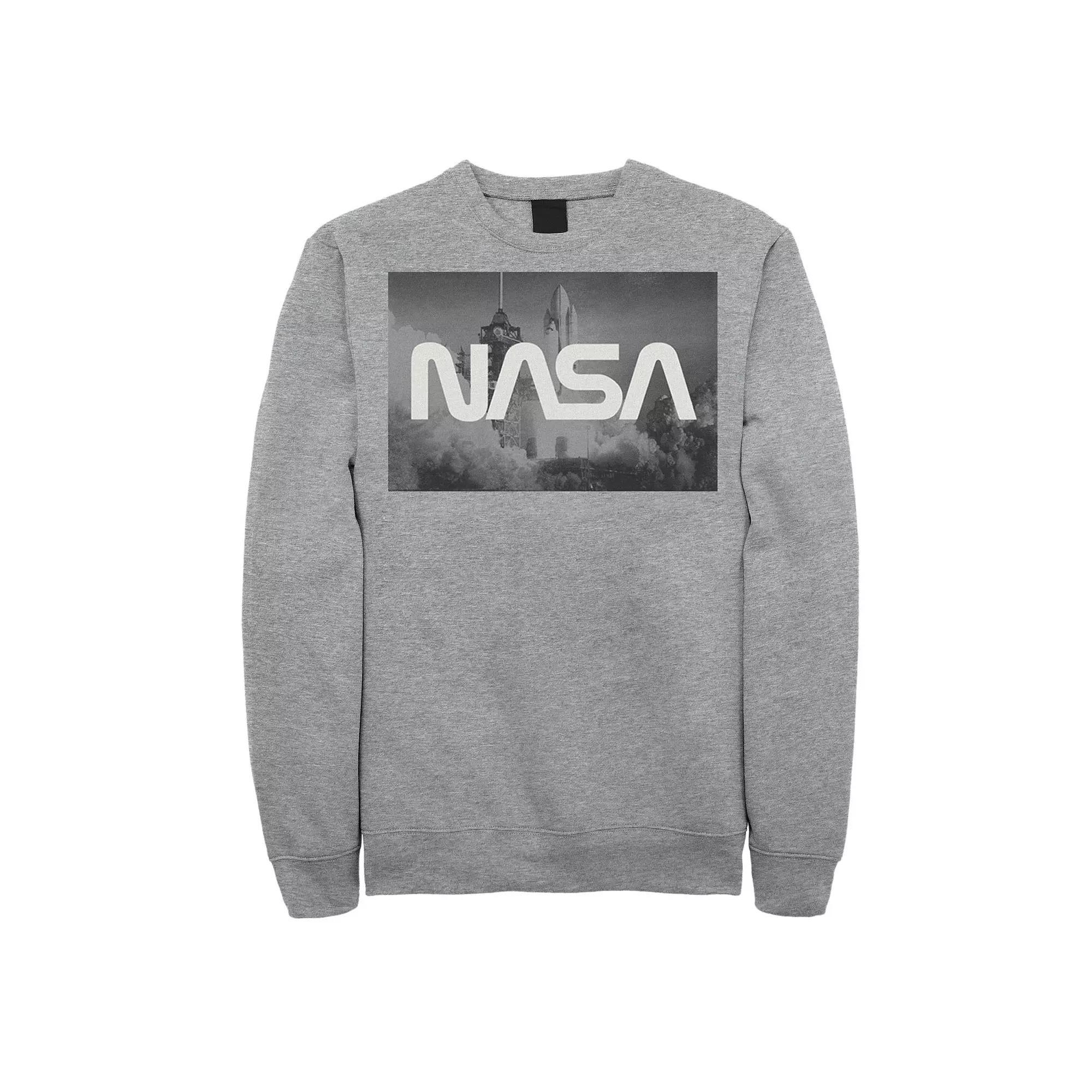 Men's NASA Space Shuttle Blast Off Text Over Lay Sweatshirt,  Product Image