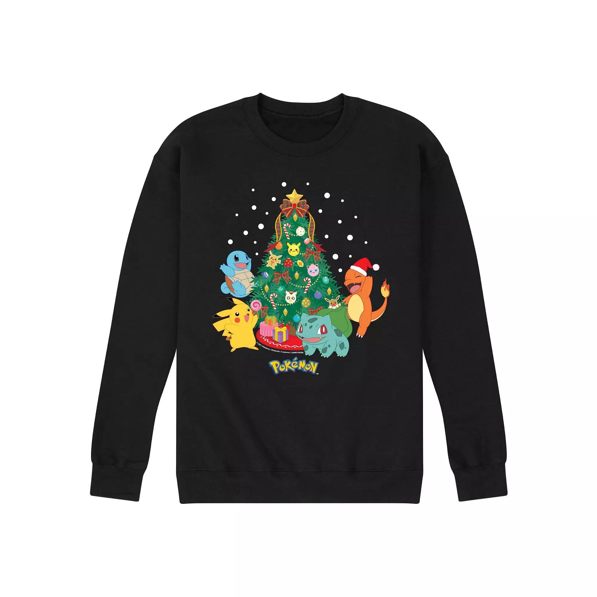 Men's Pokemon Christmas Tree Sweatshirt, Size: Medium, Black Product Image