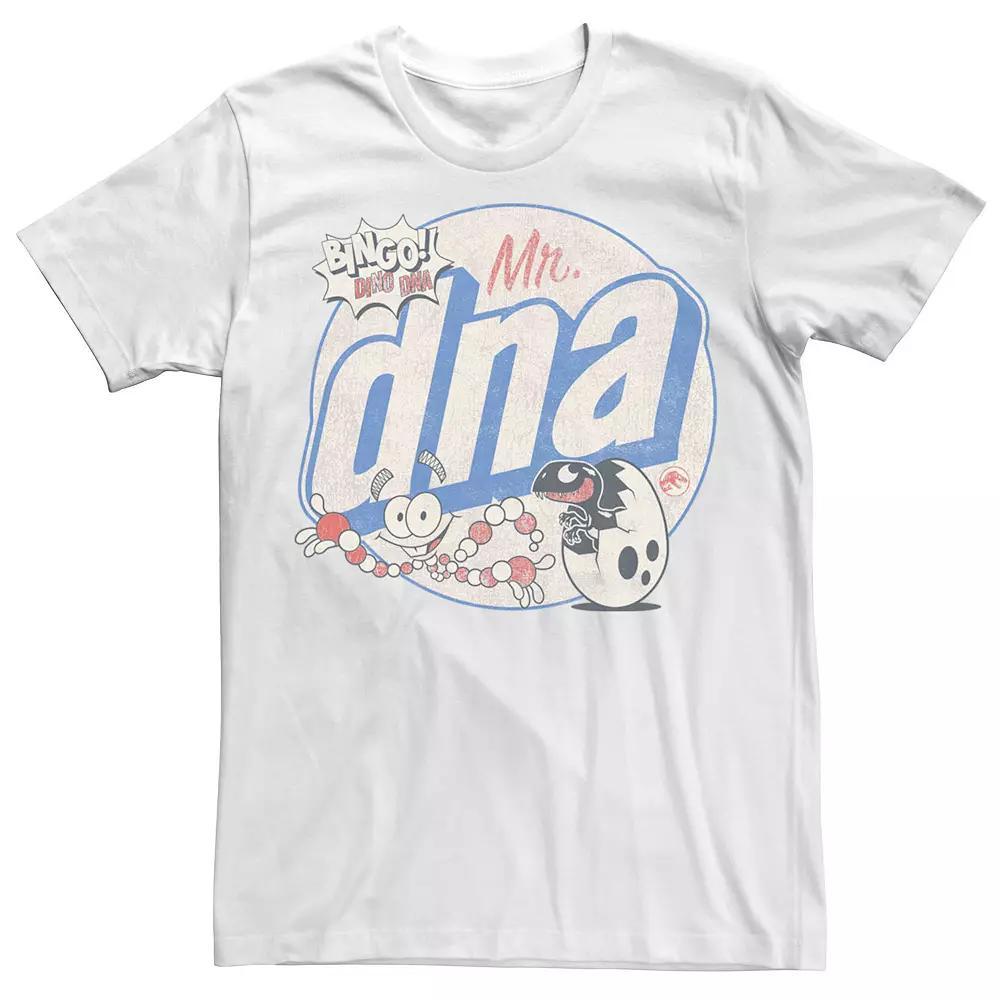 Men's Jurassic World Mr. DNA Bingo Old School Tee, Size: Medium, White Product Image