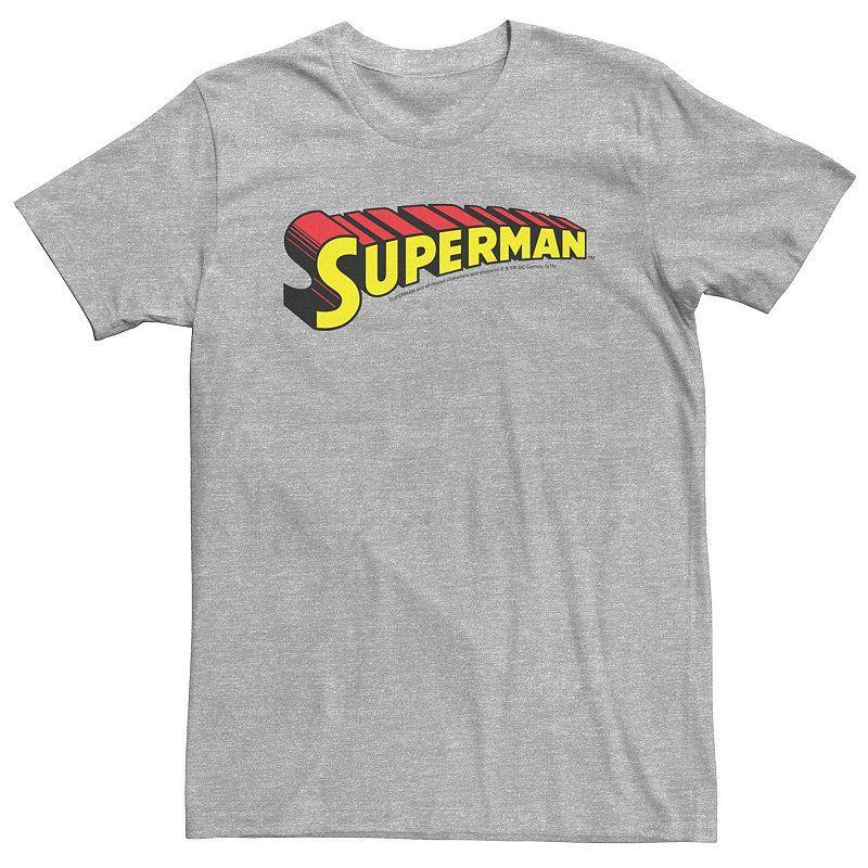 Big & Tall DC Comics Superman Bold Text Logo Tee, Mens Athletic Grey Product Image