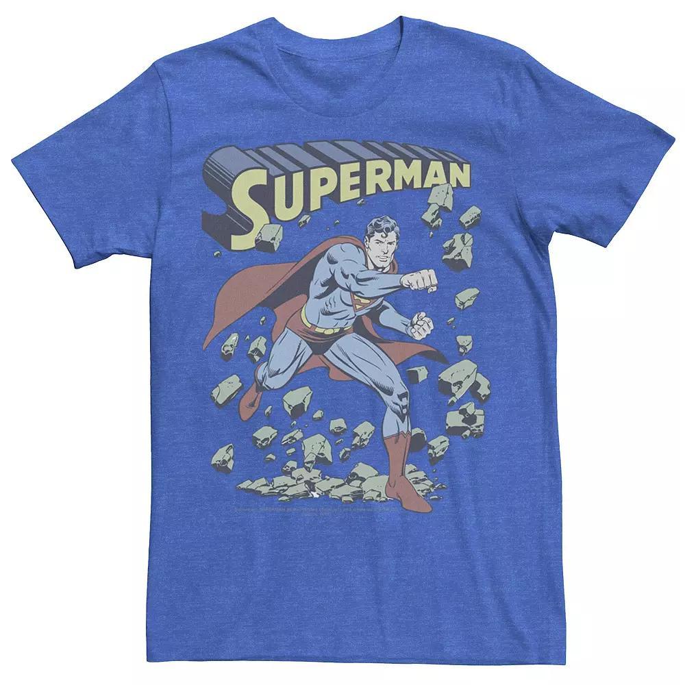 Young Men's DC Comics Superman Smash Rocks Vintage Poster Tee,  Product Image