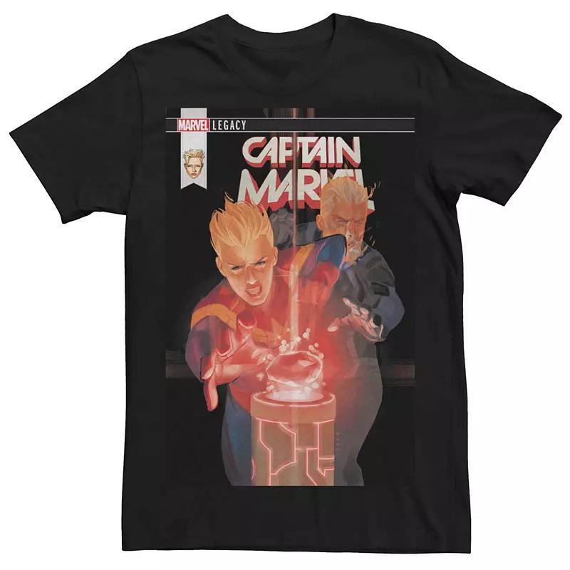 Men's Marvel Captain Marvel Comic Book Cover Tee, Size: Large, Black Product Image