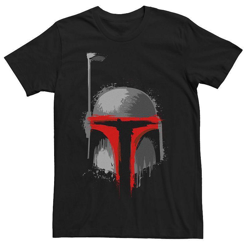 Men's Star Wars Boba Fett Dripping Paint Helmet Graphic Tee, Size: 3XL, Grey Heather Product Image