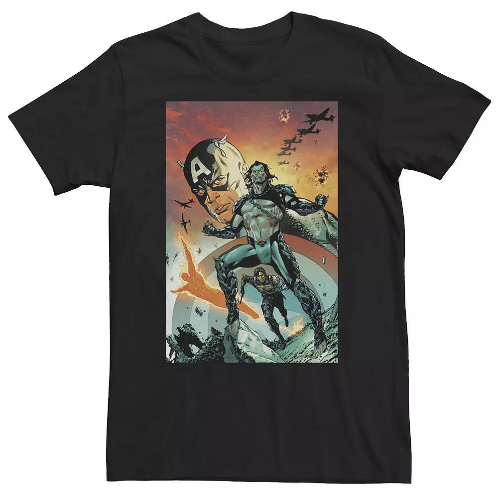 Big & Tall Marvel Comixology Captain America And Namor Comic Cover Tee, Men's, Size: Large Tall, Black Product Image