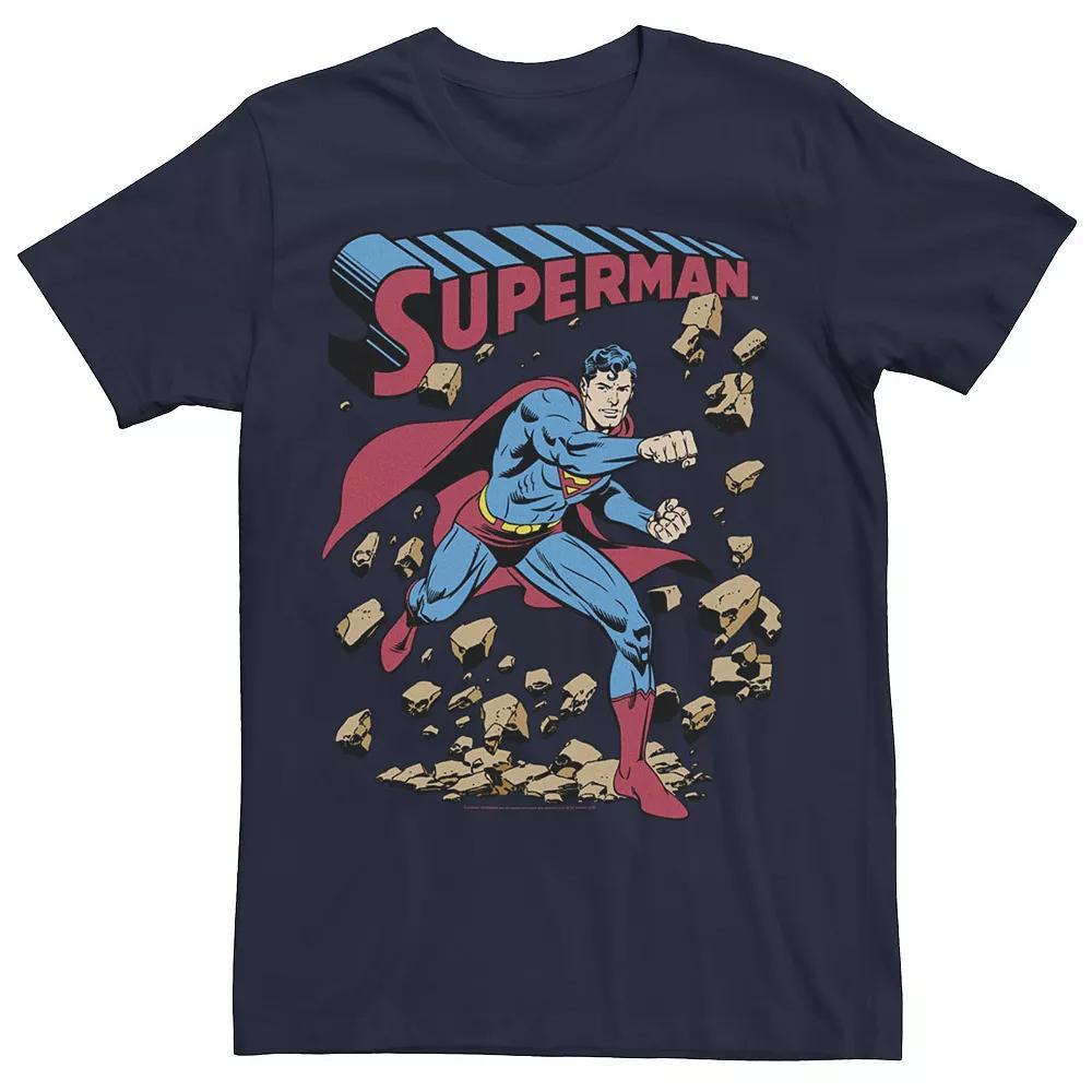Young Men's DC Comics Superman Smash Rocks Vintage Poster Tee,  Product Image