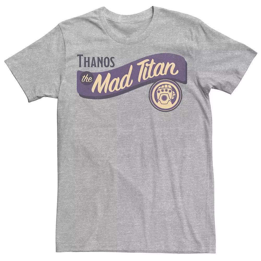 Men's Marvel Avengers Thanos The Mad Titan Typographic Tee, Size: Medium, Athletic Grey Product Image