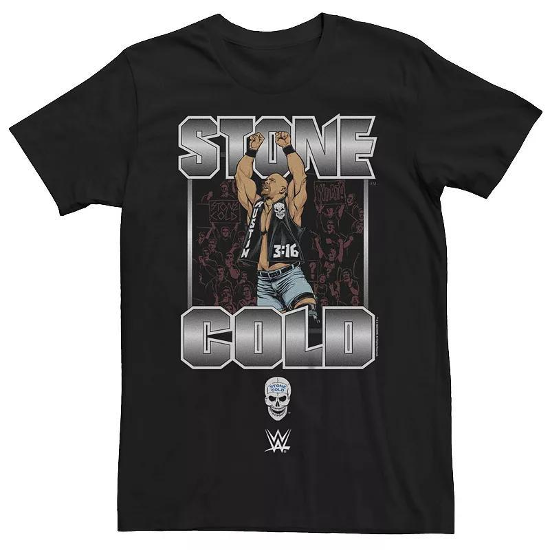 Men's WWE Stone Cold Crowd Comic Poster Tee, Size: XL, Black Product Image