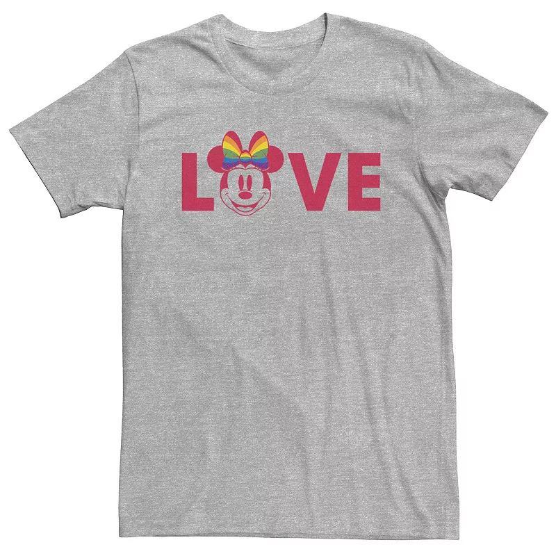 Big & Tall Disney Minnie Mouse Love Rainbow Big Head Tee, Men's, Size: 3XL, Athletic Grey Product Image