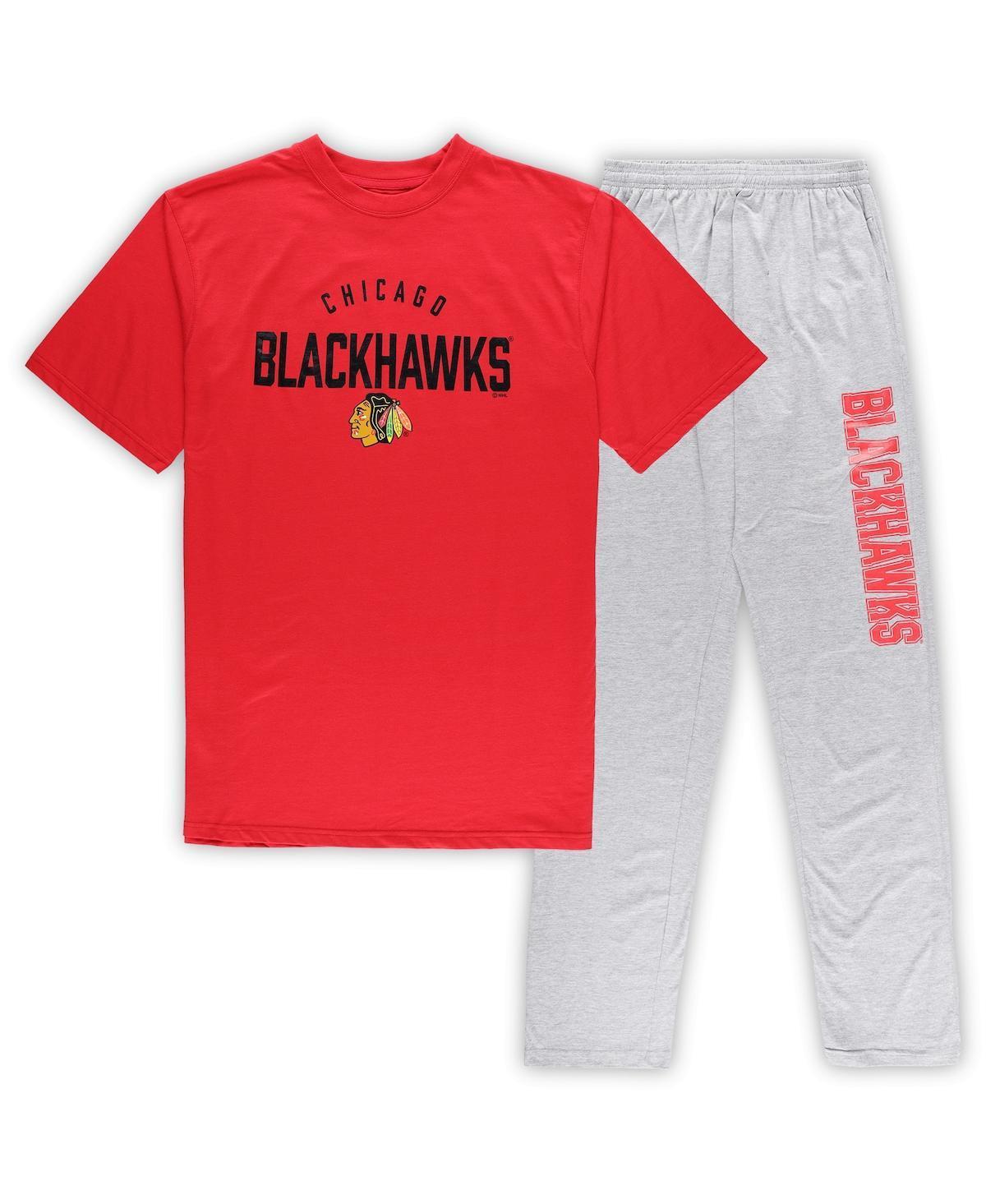 Mens Chicago Blackhawks /Heather Gray Big & Tall T-Shirt & Pants Lounge Set Product Image