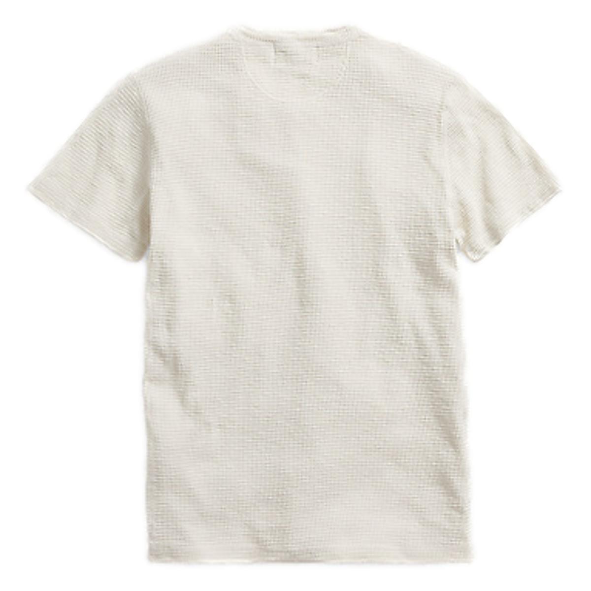 Waffle-Knit Short-Sleeve Henley Shirt Paper White Product Image