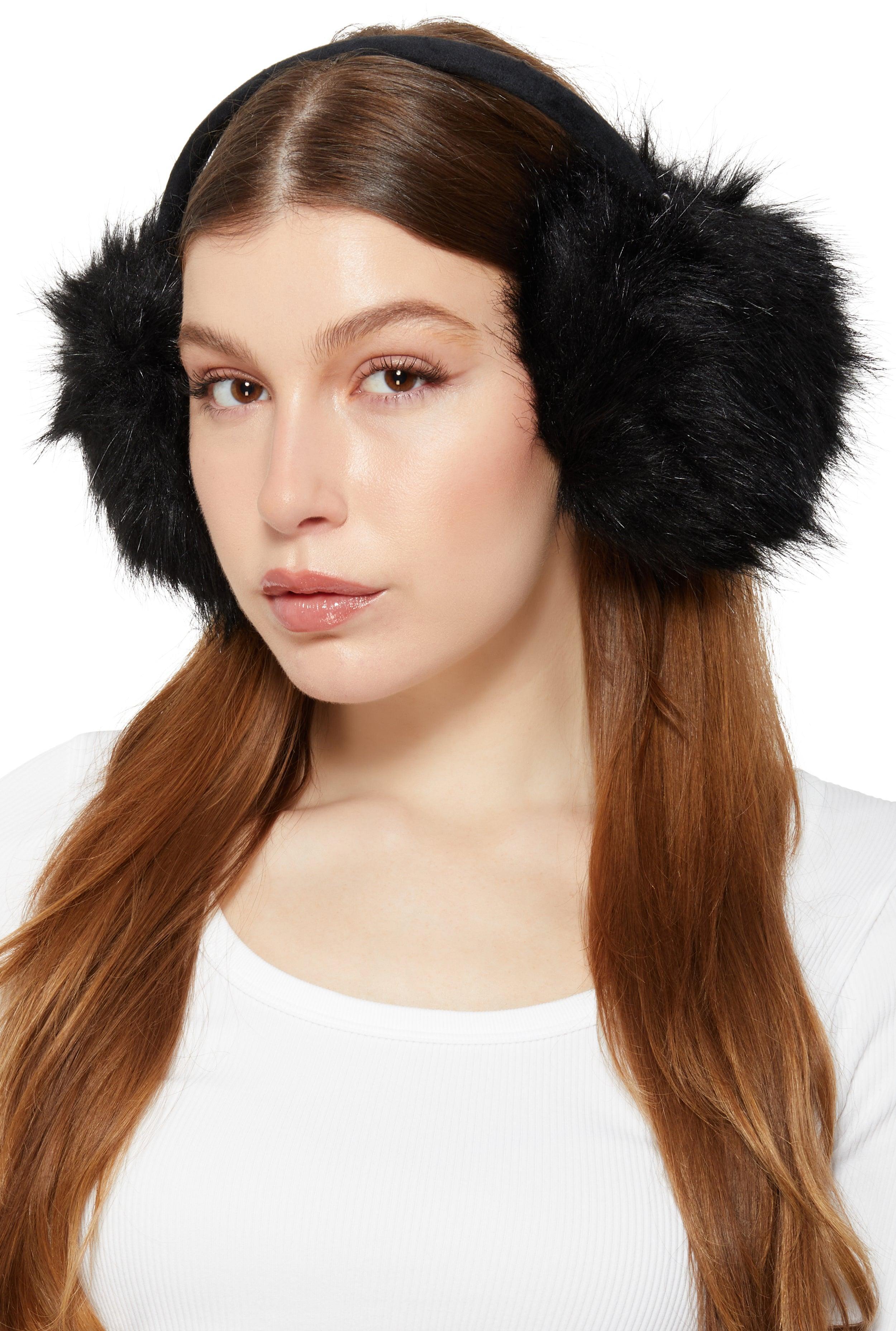 Oversized Faux Fur Earmuffs Female Product Image