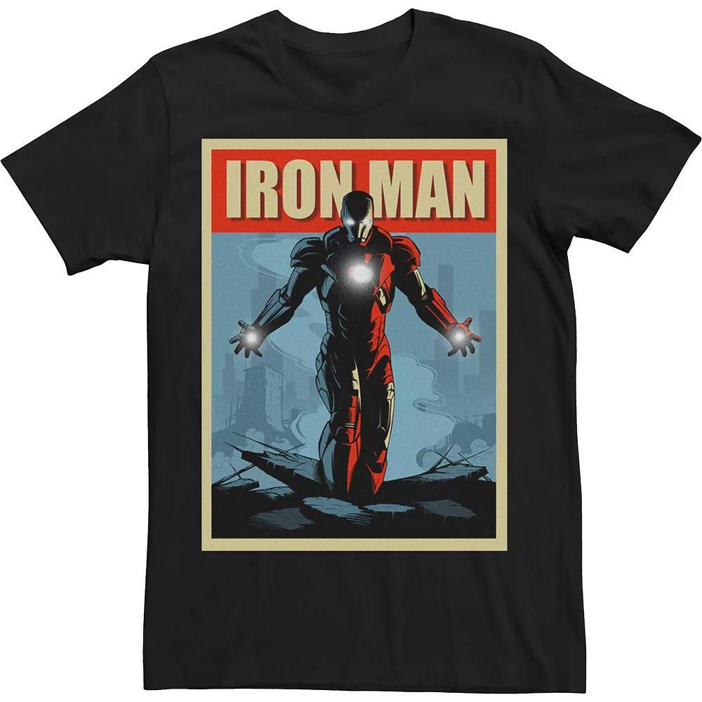 Big & Tall Marvel Iron Man Comic Book Cover Poster Tee, Men's, Size: XL Tall, Black Product Image