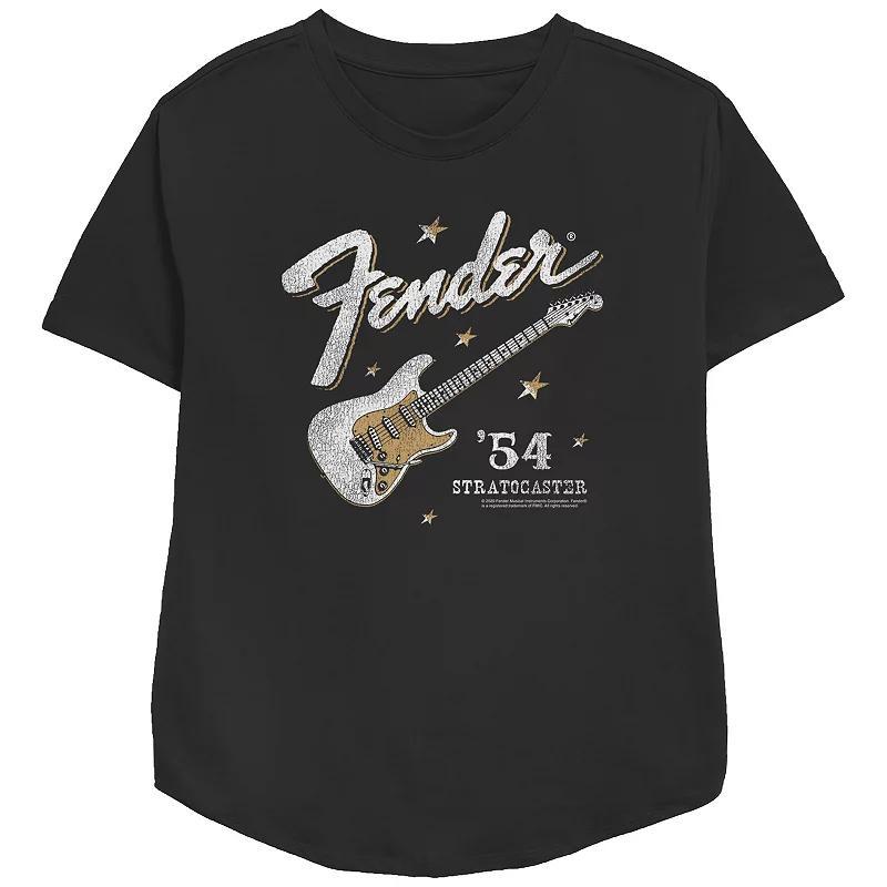 Women's Fender '54 Stratocaster Relaxed Fit Graphic Tee, Girl's, Size: XS, Black Product Image