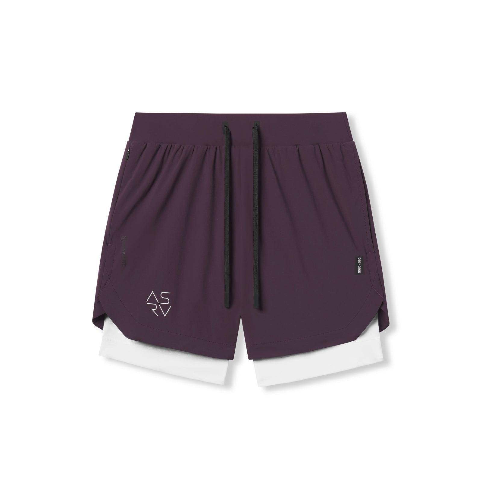 0866. Tetra-Lite® 7" Liner Short - Deep Purple "Cyber"/White Product Image