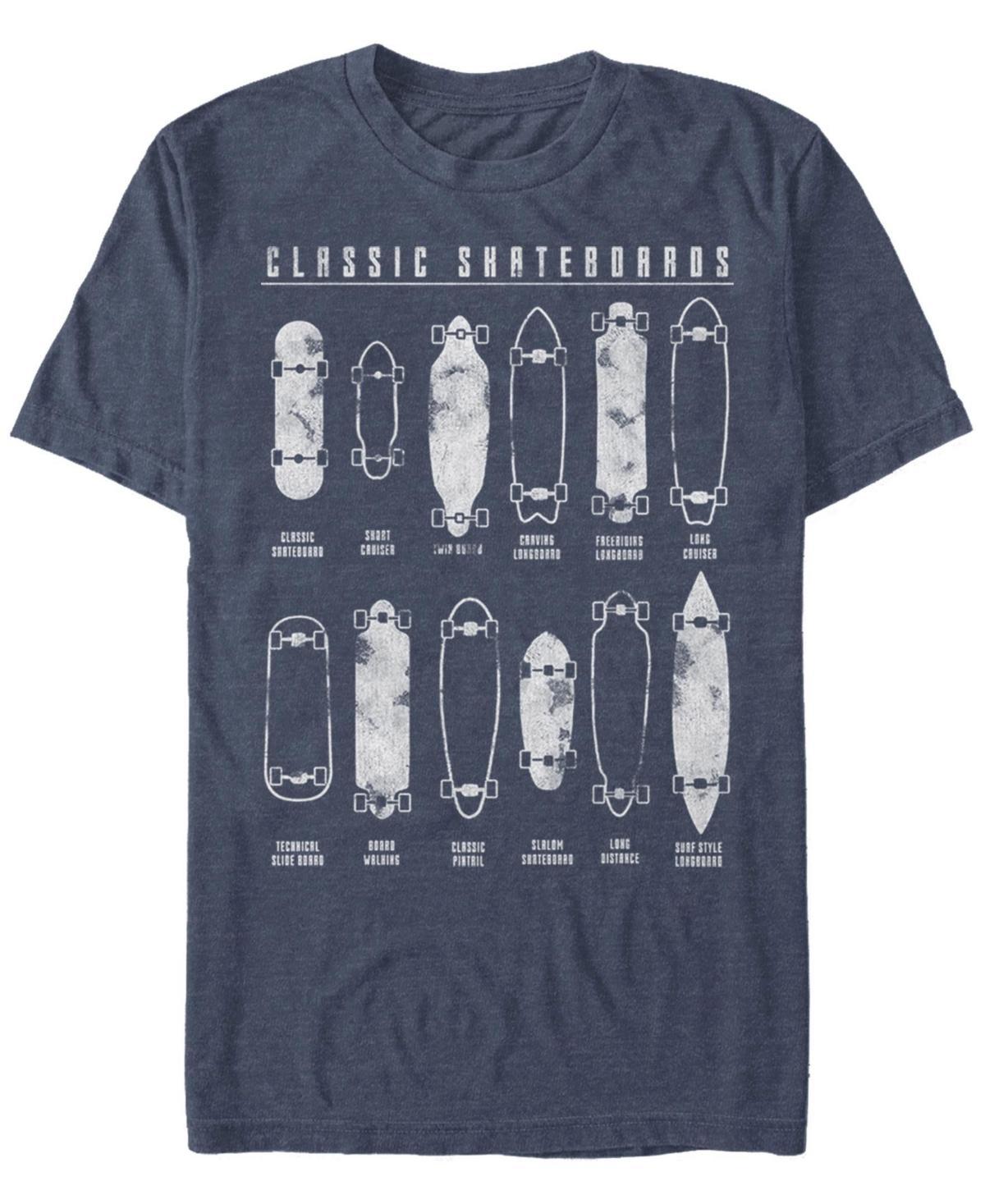 Mens Classic Skateboards Lineup Sketch Tee Navy Grey Product Image