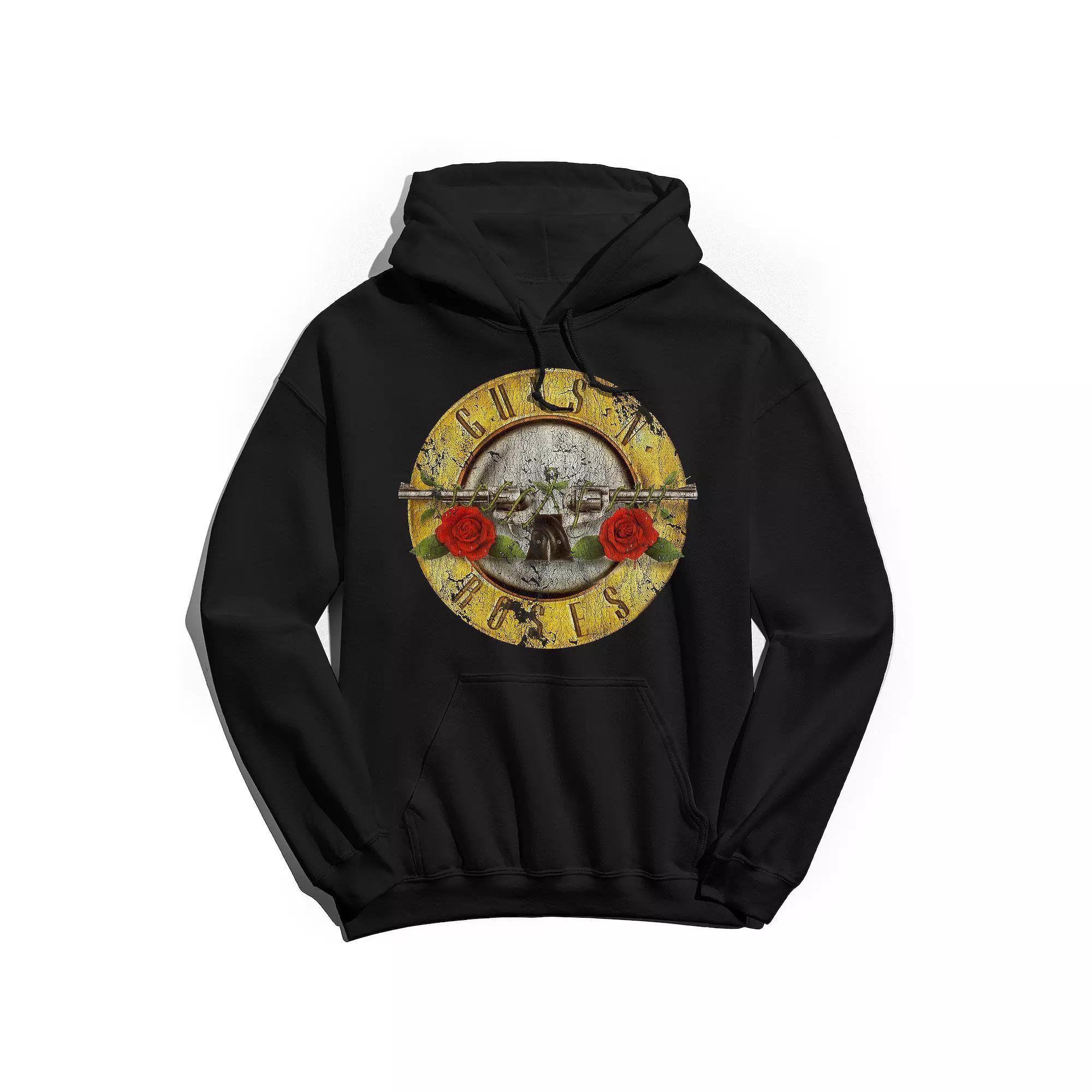 Men's Guns n' Roses Bullet Distressed Hoodie, Size: Small, Black Product Image