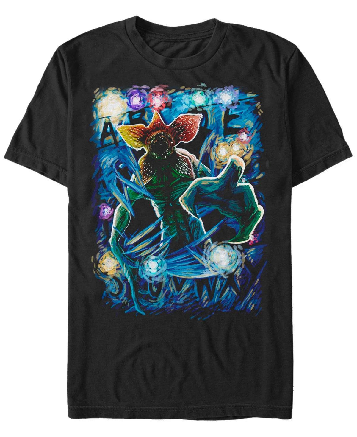 Mens Netflix Stranger Things Demogorgon Starry Night Letter Poster Tee Product Image