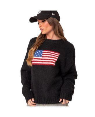 Womens Usa oversized chunky knit sweater Product Image