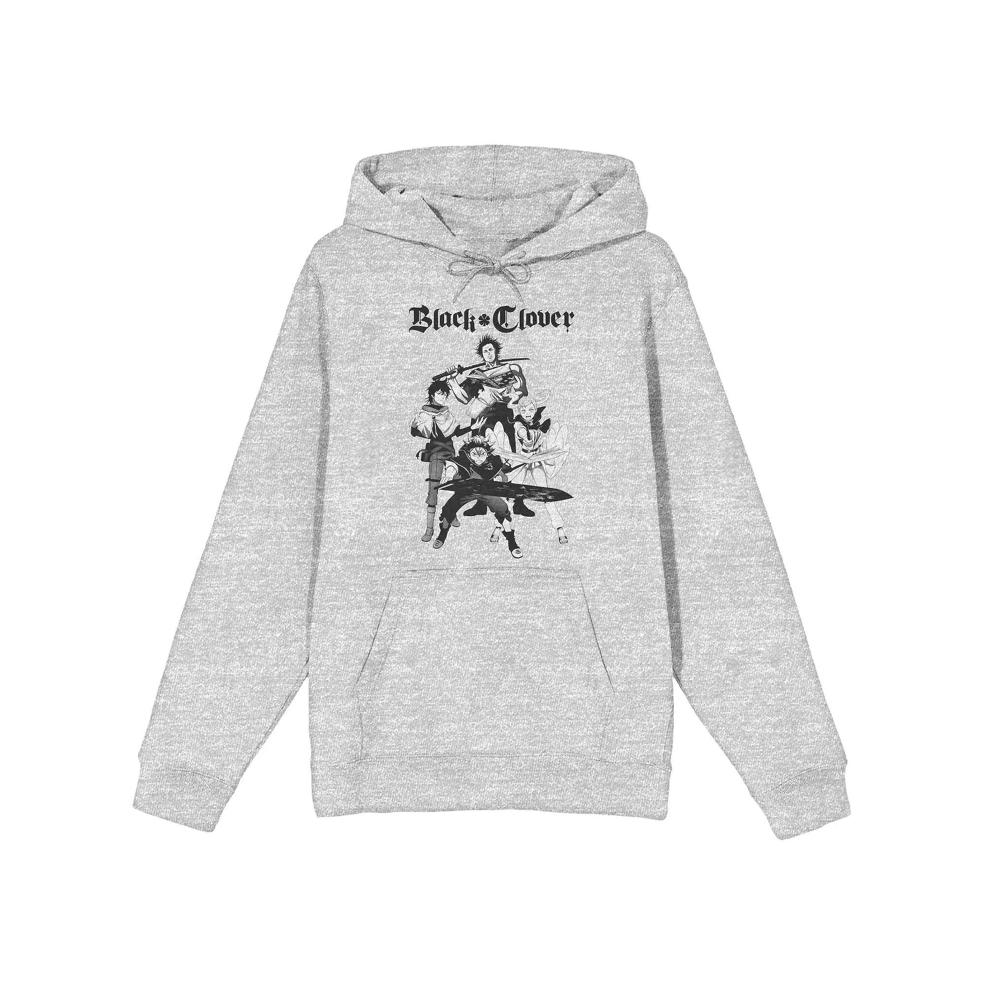 Men's Black Clover Group Graphic Hoodie, Size: XXL, Gray Product Image