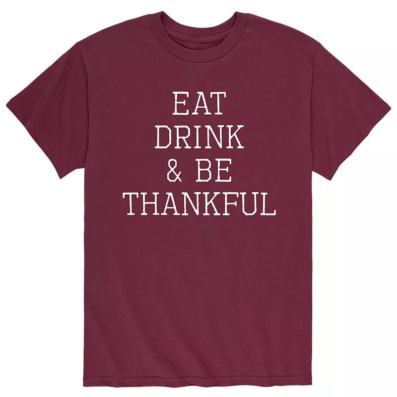 Men's Eat Drink Be Thankful Tee, Size: Small, Black Product Image