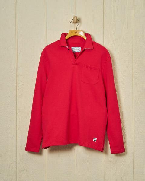 Acadia Polo in Crimson Loopback Terry Product Image