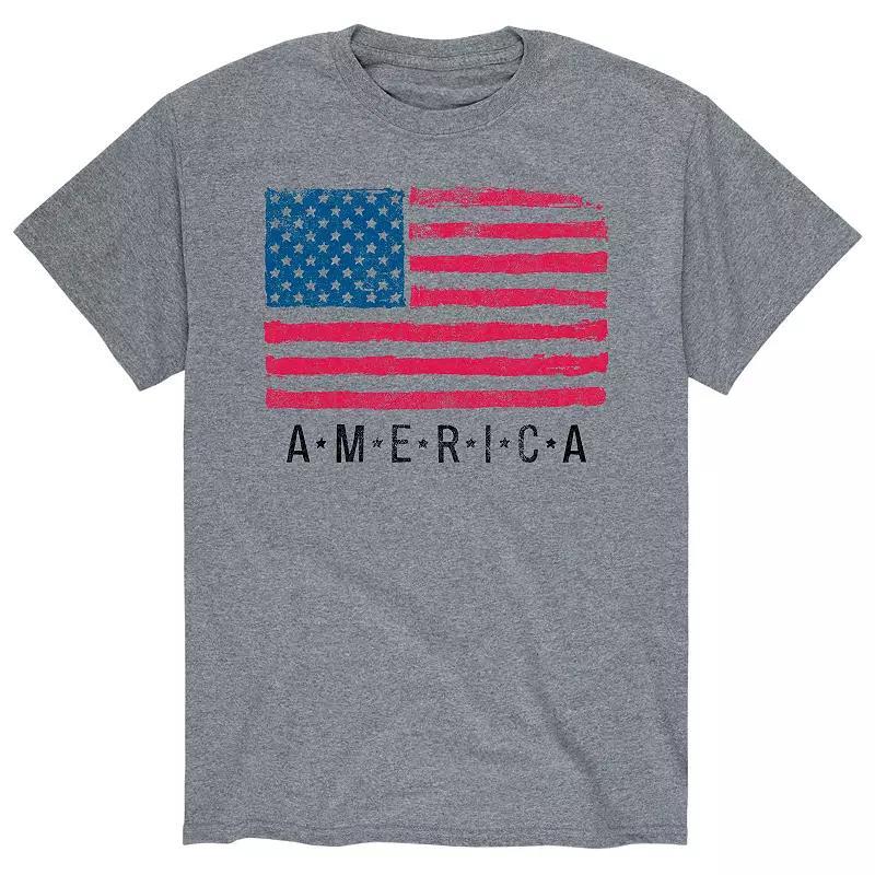 Men's American Flag Tee, Size: XL, Gray Product Image