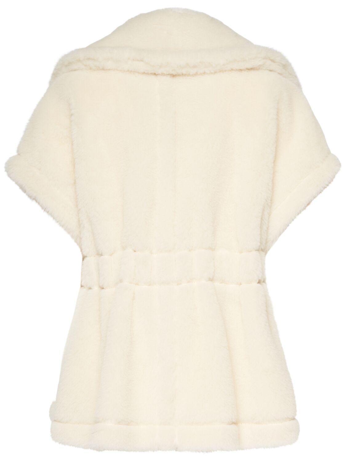 MAX MARA New Abavo1 Teddy Cape In White Product Image