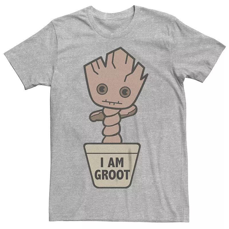 Men's Marvel Guardians Of The Galaxy Chibi Groot Graphic Tee, Size: Medium, Athletic Grey Product Image