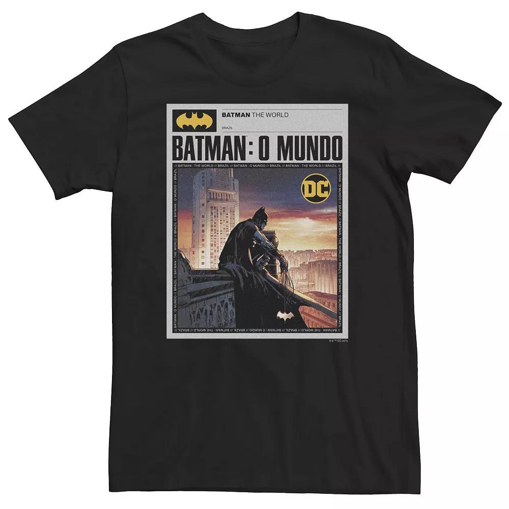 Big & Tall DC Comics Batman: The World Mexico News Poster Tee, Men's, Size: 4XL, Black Product Image