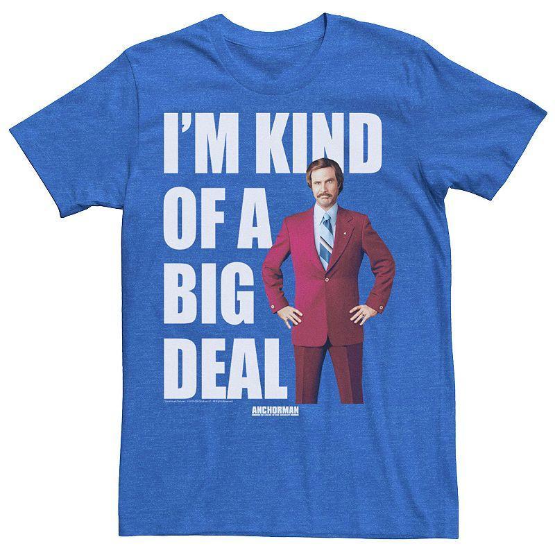 Mens Anchorman Ron Burgundy Im Kind Of A Big Deal Word Stack Tee Royal Grey Product Image