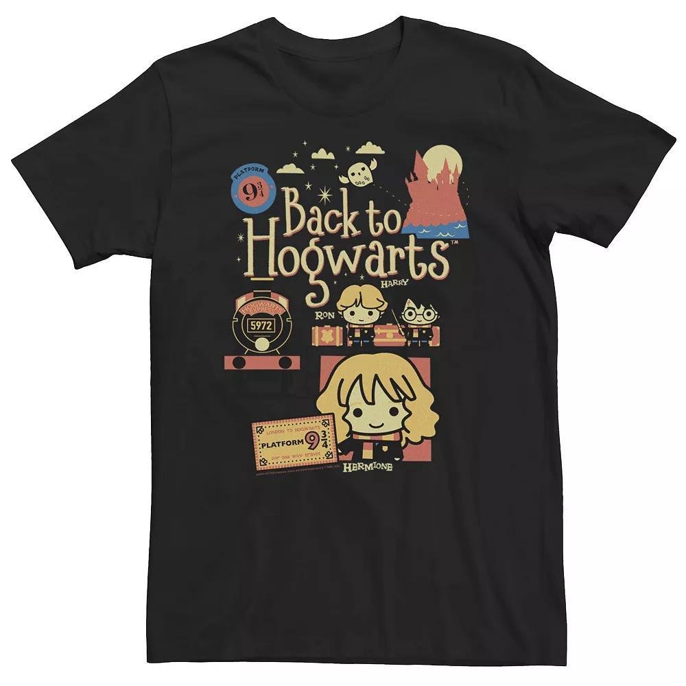 Big & Tall Harry Potter Chibi Back to Hogwarts Tee, Men's, Size: 5XL, Black Product Image