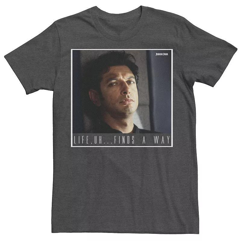 Men's Jurassic Park Ian Malcolm Life Finds A Way Graphic Tee, Size: XXL, Royal Grey Product Image