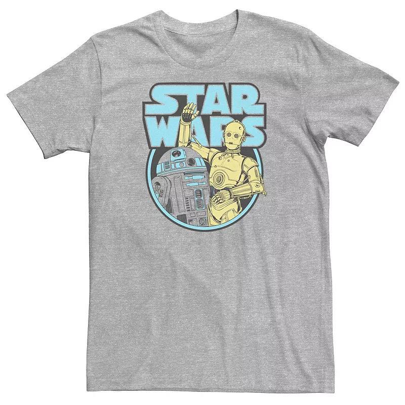 Big & Tall Star Wars C-3PO & R2-D2 Color Pop Star Wars Logo Tee, Men's, Size: XXL Tall, Athletic Grey Product Image