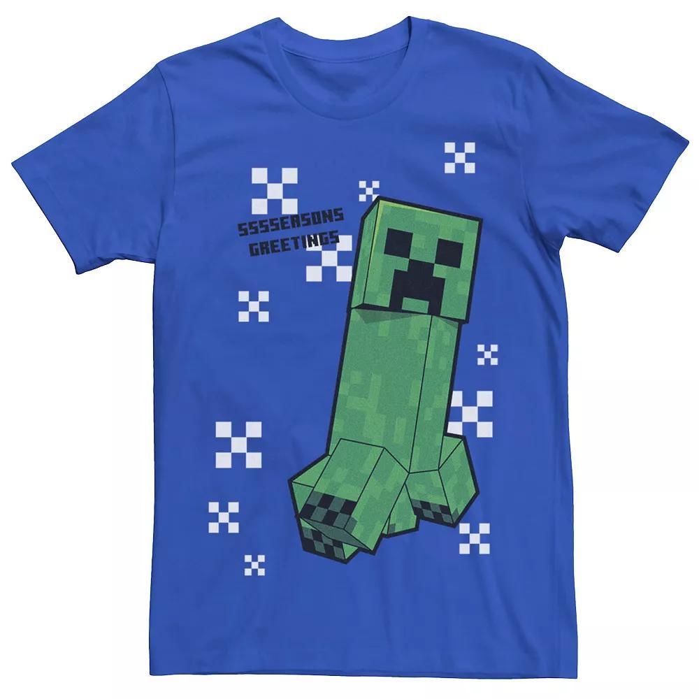 Men's Minecraft Creeping Through The Snow Tee, Size: XXL, Royal Product Image