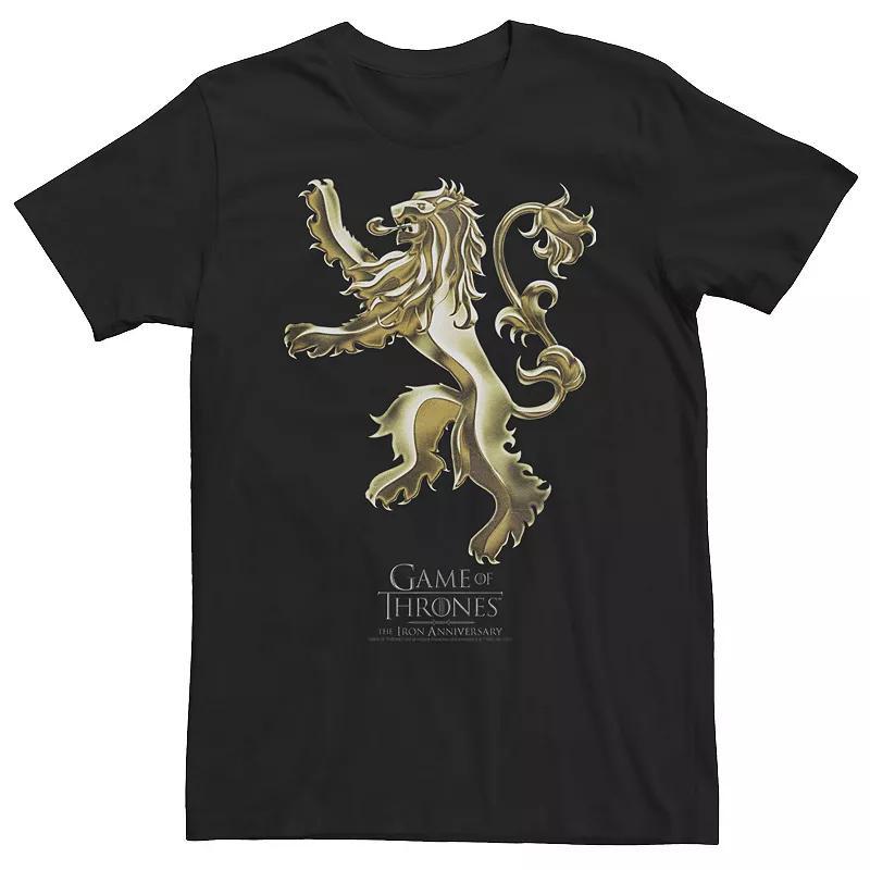 Men's Game Of Thrones Iron Anniversary Lion Logo Tee, Size: XXL, Black Product Image