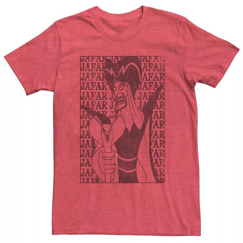 Disney's Aladdin Jafar Outline Poster Men's Tee, Size: Medium, Red Grey Product Image