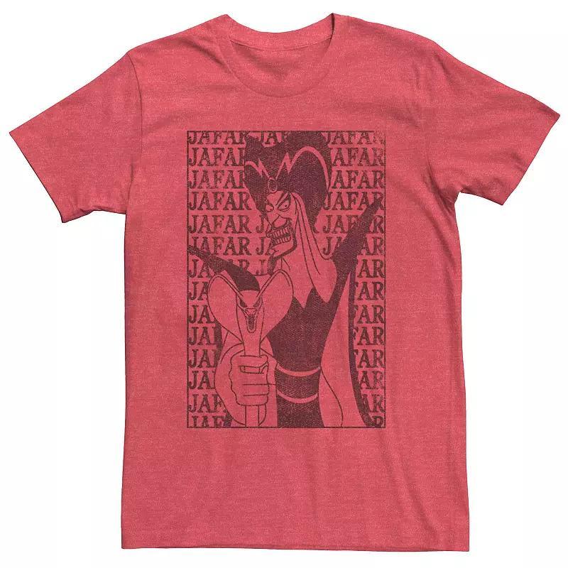 Disneys Aladdin Jafar Outline Poster Mens Tee Red Grey Product Image