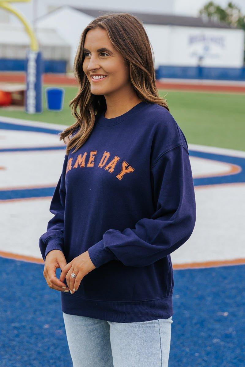 Navy Game Day Sweatshirt - FINAL SALE Product Image