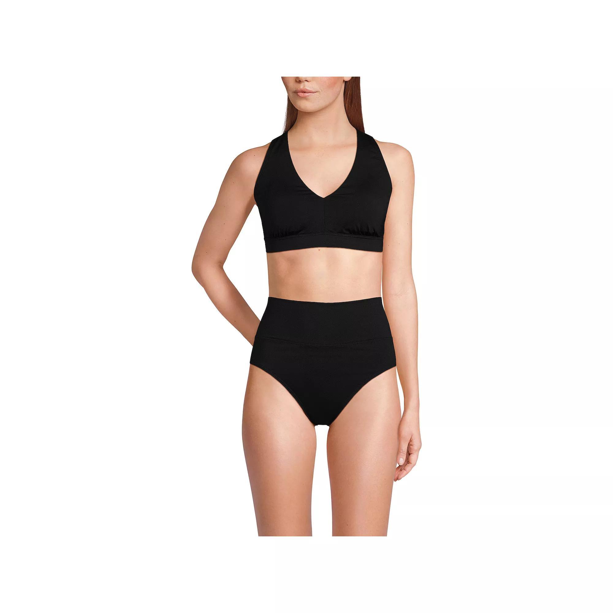 Women's Lands' End V-Neck Tankini & High Waisted Bottom 2-pc. Swimsuit Set,  Product Image