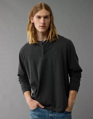 AE Long-Sleeve Henley T-Shirt Product Image