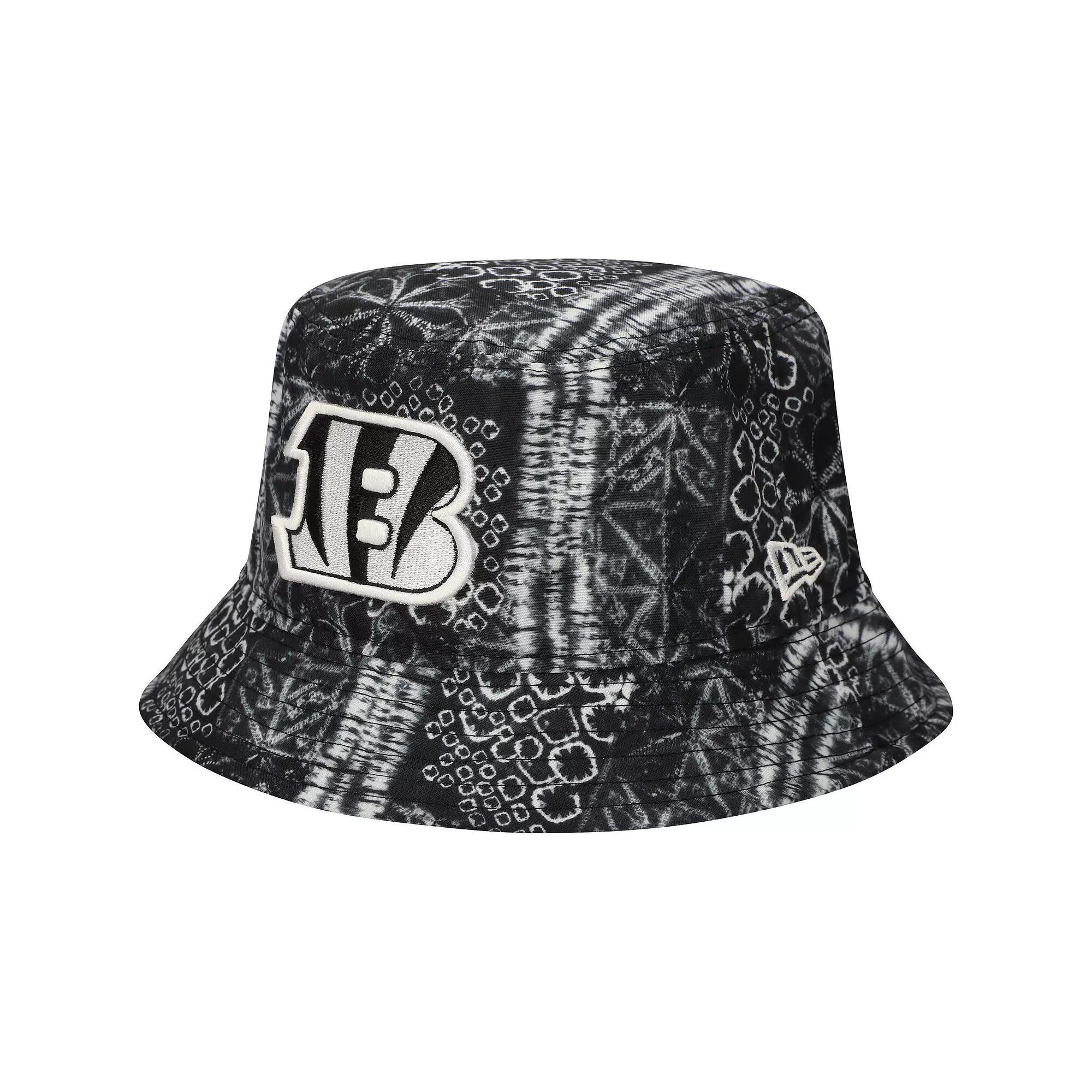 Men's New Era Black Cincinnati Bengals Shibori Bucket Hat, Size: Small/Medium Product Image