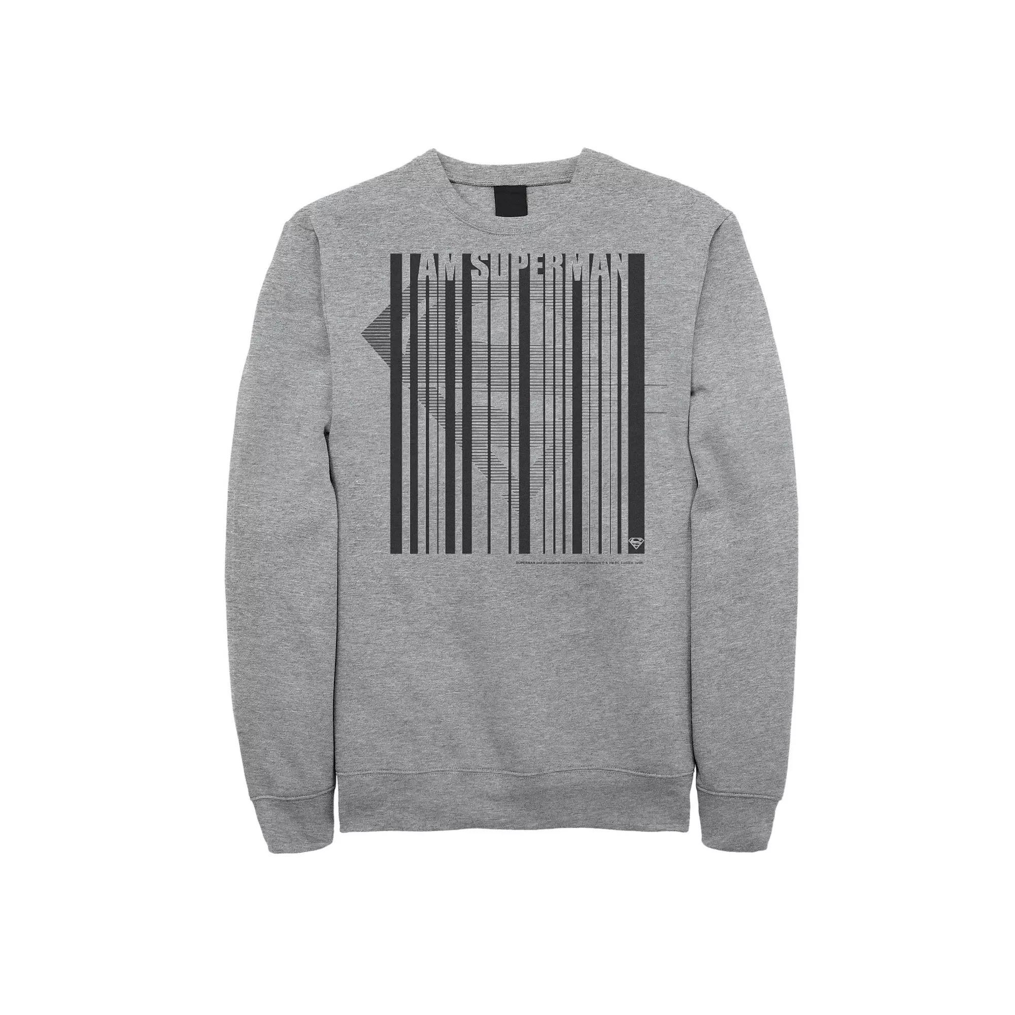 Men's DC Comics Superman Barcode Chest Logo Sweatshirt,  Product Image