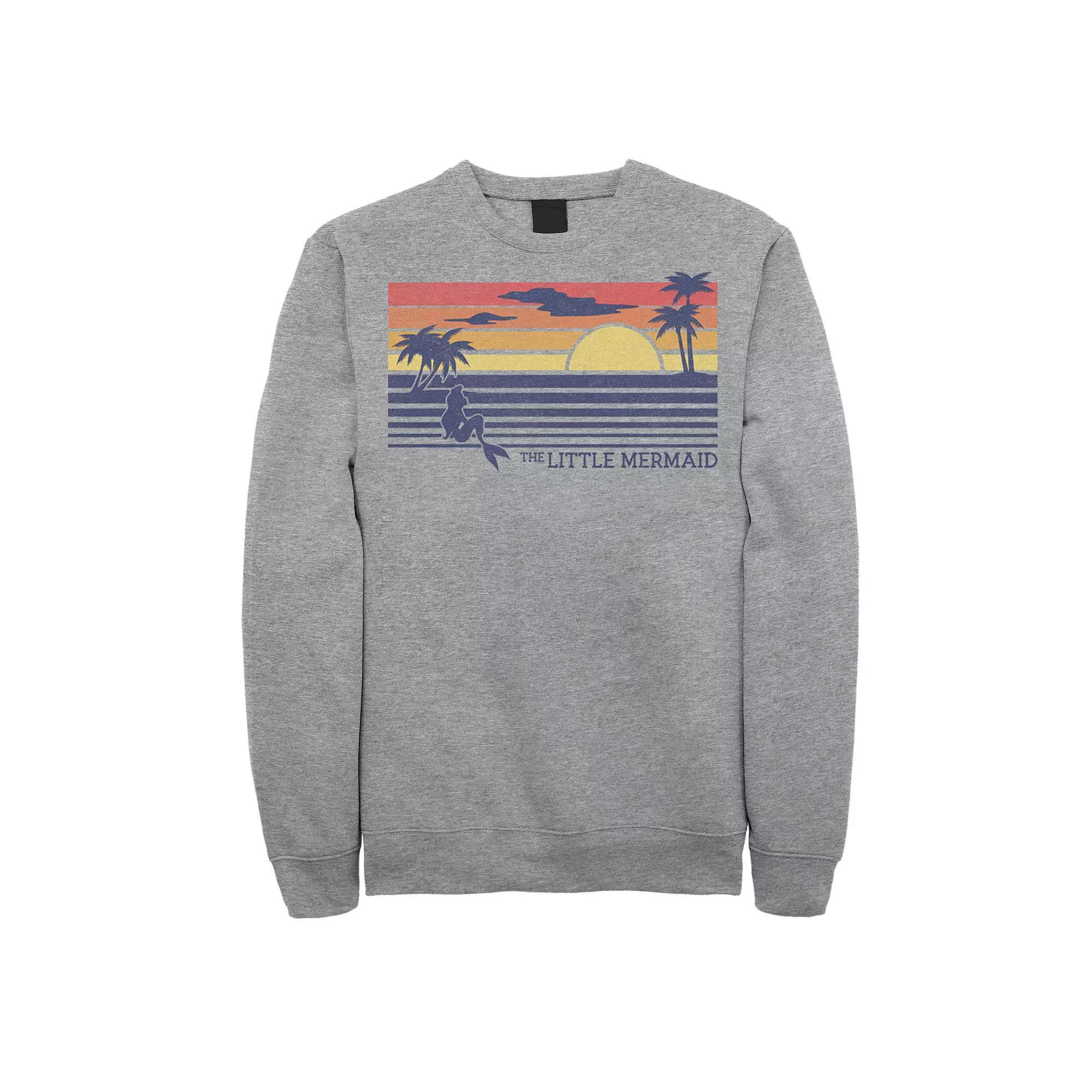 Disney's The Little Mermaid Sunset Poster Style Men's Pullover Fleece, Size: 3XL, Athletic Grey Product Image